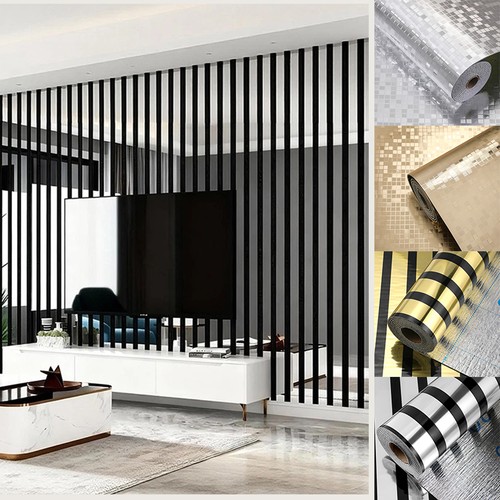 Silver mirror effect stripes - silver,