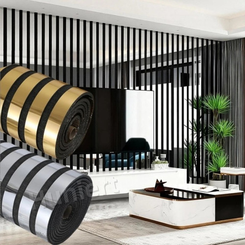 Gold silver stripe mirror - 3d,