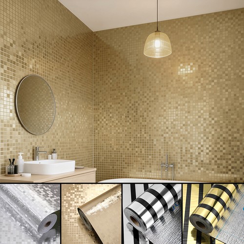 Silver mirror effect stripes - silver,